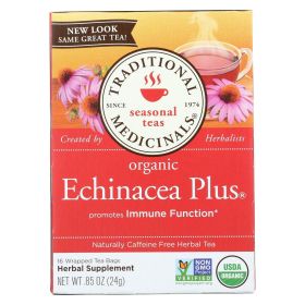 Traditional Medicinals Organic Echinacea Plus Herbal Tea - 16 Tea Bags - Case Of 6