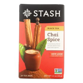 Stash Tea Chai Black Tea - Double Spice - Case Of 6 - 20 Bags