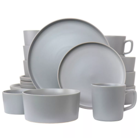 20pc Stoneware Luxmatte Dinnerware Set Light Gray