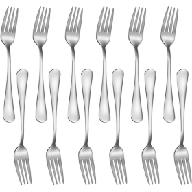 Cibeat Dinner Forks, 12 Pcs 6.7" Forks, Premium Food Grade Stainless Steel Silverware Forks, Table Forks, Flatware Forks, Mirror Finish & Dishwasher S