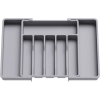 Lifewit Silverware Drawer Organizer, Expandable Utensil Tray for Kitchen, Adjustable Flatware Grey