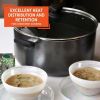 4.8 Quart Nonstick Charcoal Exterior Caldero or Dutch Oven with Glass Lid for Cooking or Serving