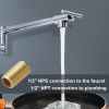 Pot Filler Faucet, Modern Brass Pot Filler Two-Attachment Wall Mount Folding Kitchen Pot Filler Swing Arm