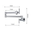 Pot Filler Faucet, Modern Brass Pot Filler Two-Attachment Wall Mount Folding Kitchen Pot Filler Swing Arm