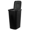 13.3 Gallon Trash Can, Plastic Touch Top Kitchen Trash Can, Black