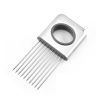 Stainless Steel Onion Holder Slicer Onion Needle for Slicing Tomato Lemon Meat Onion Holder Slicer Tools Cutter Meat Tenderizer Kitchen Gadget Tool