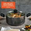 4.8 Quart Nonstick Charcoal Exterior Caldero or Dutch Oven with Glass Lid for Cooking or Serving