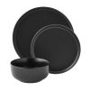 Alessandra Matte Black 12-Piece Stoneware Dinnerware Set