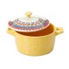 Floral 13-Ounce Assorted Color Casseroles with Lid, Set of 4