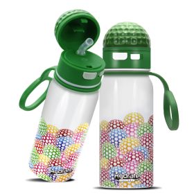 Golf Pattern Straw Lid Water Bottle; Flip & Sip Double Stainless Steel Thermal Insulation; Sports Bottle; Outdoor Mug (capacity: 17oz)