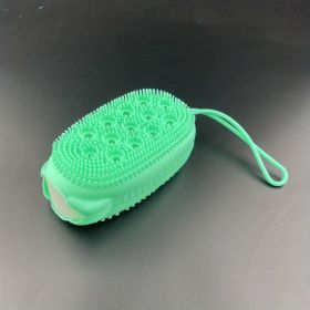 Silicone Bath Brush, Exfoliating Body Scrub Brush, Double-Sided Silicone Bath Massage Brush, For Skin Exfoliation And Skin Cleansing (Color: green)