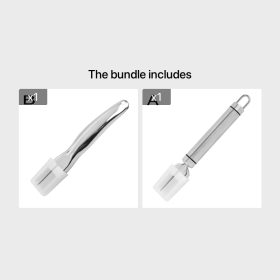 Stainless Steel Multifunctional Garlic Cutter Onion Knife Scallion Chopped Vegetable Cutter Sharp (Style: B+A)