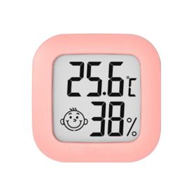 Mini Indoor Thermometer LCD Digital Temperature Room Hygrometer Gauge Sensor Humidity Meter Indoor Thermometer Temperatu (Color: pink)