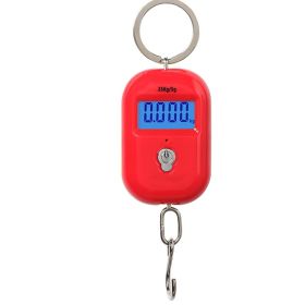 Portable Hanging Hook 50Kg/5g Precision Electronic Digital Scale Crane Scale Weight Pocket Scale Luggage Scale (Color: Red)