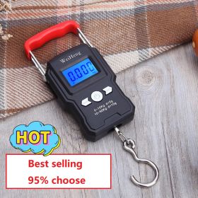 50Kg/5g LCD Digital Display Backlight Portable Hanging Hook Scale Double Accuracy Fishing Travel Mini Electronic Weighing Scale (Color: A23L  (hot choose), Ships From: China)