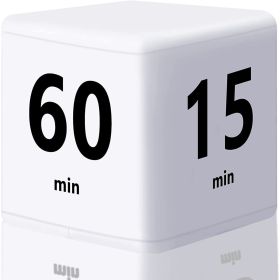 1pc Cube Timer; Gravity Flip Kitchen Timer For Time Management And Countdown Settings 15-20-30-60 Minutes (Color: White)