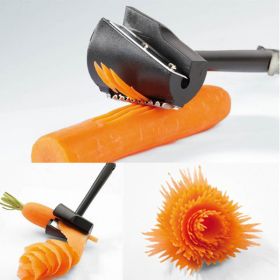 Manual Spiral Slicer; Vegetable Cutter; Plastic Peeler (Color: BLACK)