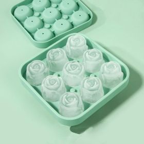 1pc; Frozen Ice Rose Mold; Food Grade Silicone Cork Block Ice Box Ice Cream Maker Household Grinder (Material: Food Grade Silicone, Color: Ai Green)