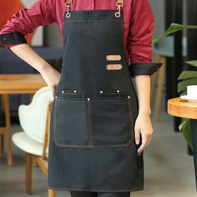 1pc Apron; Waterproof And Oil-proof Apron With Pockets; Universal Apron For Women And Men; For Coffee Bar; Restaurant; Multipurpose Aprons 29.5in*27.5 (Color: BLACK)