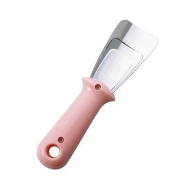 1pc Stainless Steel Freezer Scraper Deicing Tool Portable Refrigerator Deicing Shovel Cleaning Gadget Household Defrosting Shovel (Color: pink)