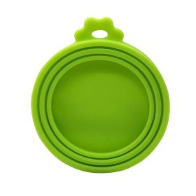 1pc 3 In 1 Reusable Food Storage Keep Fresh Tin Cover Cans Cap Pet Can Box Cover Silicone Can Lid Hot Kitchen Supply Mould Proof Hot (Color: green)