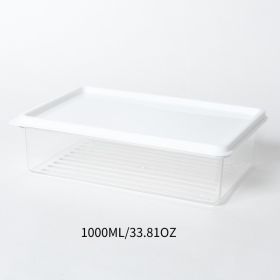 1pc Transparent Container; Refrigerator Fruit Storage Box; Food Sealed Box; Freezer Box; Storage Box; Kitchen Supplies (capacity: 1000ML)