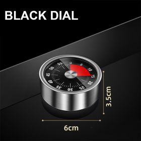 Stainless Steel Visual Timer Mechanical Kitchen Timer 60-Minutes Alarm Cooking Timer With Loud Alarm Magnetic Clock Timer (Color: BLACK)