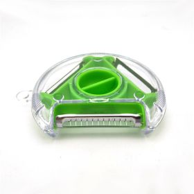 1pc 3-in-1 Fruit Vegetable Peeler Stainless Steel Shredder Scraper For Potato Carrot Apple Veggie Kitchen Supplies (Color: green)