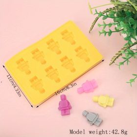 1pc 6 Styles Ice Cube Mold; Building Blocks Modeling Ice Tray Silicone Mold DIY Robot Building Blocks Ice Cube Mold Chocolate Mold Cake Decoration Mod (Items: Style-B)