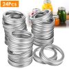 24 Pcs Regular Mouth Canning Jar Metal Rings Split-Type Jar Bands Replacement