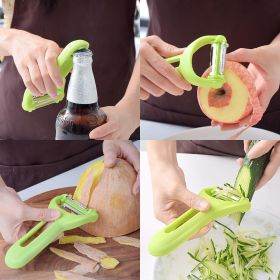 3 Pack Multi-function SCIENTIFIC DESIGN  Original Vegetable Fruit Peeler Carbon Steel Blade easily remove bad piece on potato with convenient potato e (Color: green)