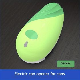 1pc, Can Opener, Stainless Steel Electric Bottle Opener, Smooth Edge Food-Safe Electric Can Opener, Automatic Can Opener, Red /Green Kitchen Can Opene (Color: green)