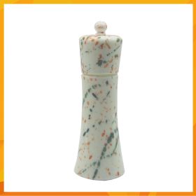 Ceramic Body Manual Salt and Pepper Mill (Color: dotted white)