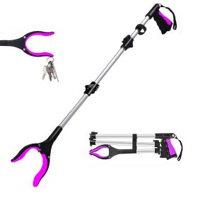 Foldable Grabber With 360¬∞ Swivel Clip, Trash Claw Grabber Tool (Color: Purple)