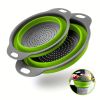 2pcs Collapsible Colanders Folding Strainers Colander Foldable Silicone Kitchen Drop Funnel