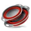 2pcs Collapsible Colanders Folding Strainers Colander Foldable Silicone Kitchen Drop Funnel