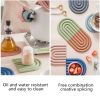 1pc Rainbow Silicone Heat Insulation Pad; Eco Friendly Soft Table Mat; Heat Resistant Silicone Trivets For Pots And Pans; Square Silicone Hot Pads