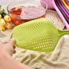 1pc Kitchen Gadget Colander Spatula Leaking Net Strainer Soup Spoon Line Leak Thick Nylon Large Spoon Silicone Leak Ice Shovel 13.5in*4.92in