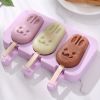 1pc Silicone Ice Cream Mold + Lid + 50pcs Ice Cream Stick Silicone Ice Cube Ice Cream Household Homemade Stick Ice Pop Mold Ice Hockey Mold Ice Cream