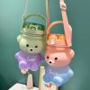 1pc Bear Cute Water Cup, Summer Plastic Cup, Portable Straw Cup, Large-capacity Water Bottle With Strap