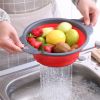 2pcs Collapsible Colanders Folding Strainers Colander Foldable Silicone Kitchen Drop Funnel