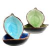 1pc Leaf Shaped Saucer; Handcraft Ceramic Small Plate; Ice Crack Glaze Seasoning Sauce Flavouring Plates; Tableware; Kitchen Supplies; 10.5*7*2.5cm /